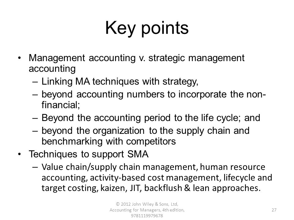 Overview of Management Accounting Techniques